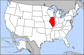 USA map showing location of Illinois